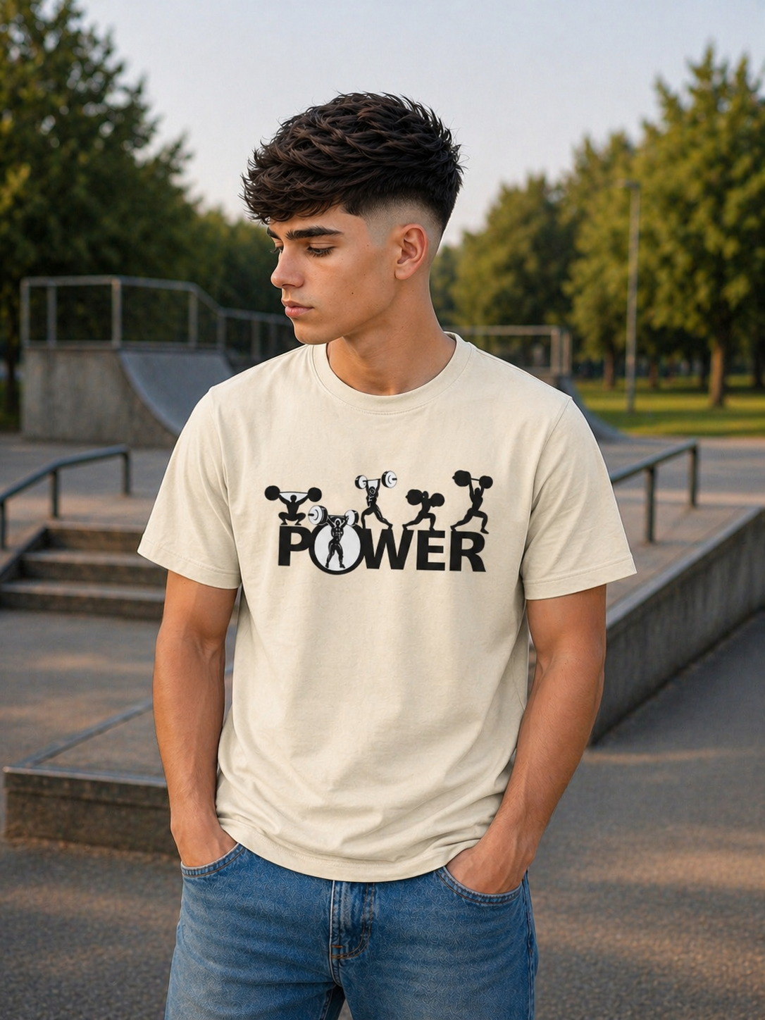 Power Gym Graphic Oversized Cotton T-Shirt